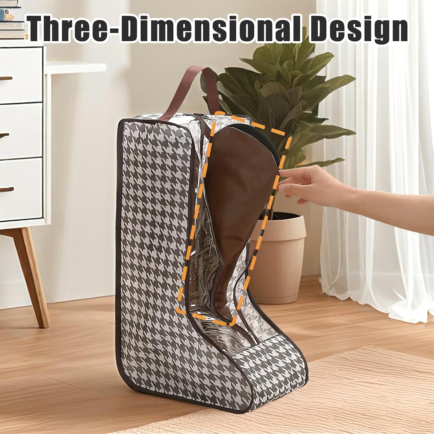 2 Pack Boot Storage Bag, Portable Dust Proof Boot Bags for Cowboy Boots - Image 2