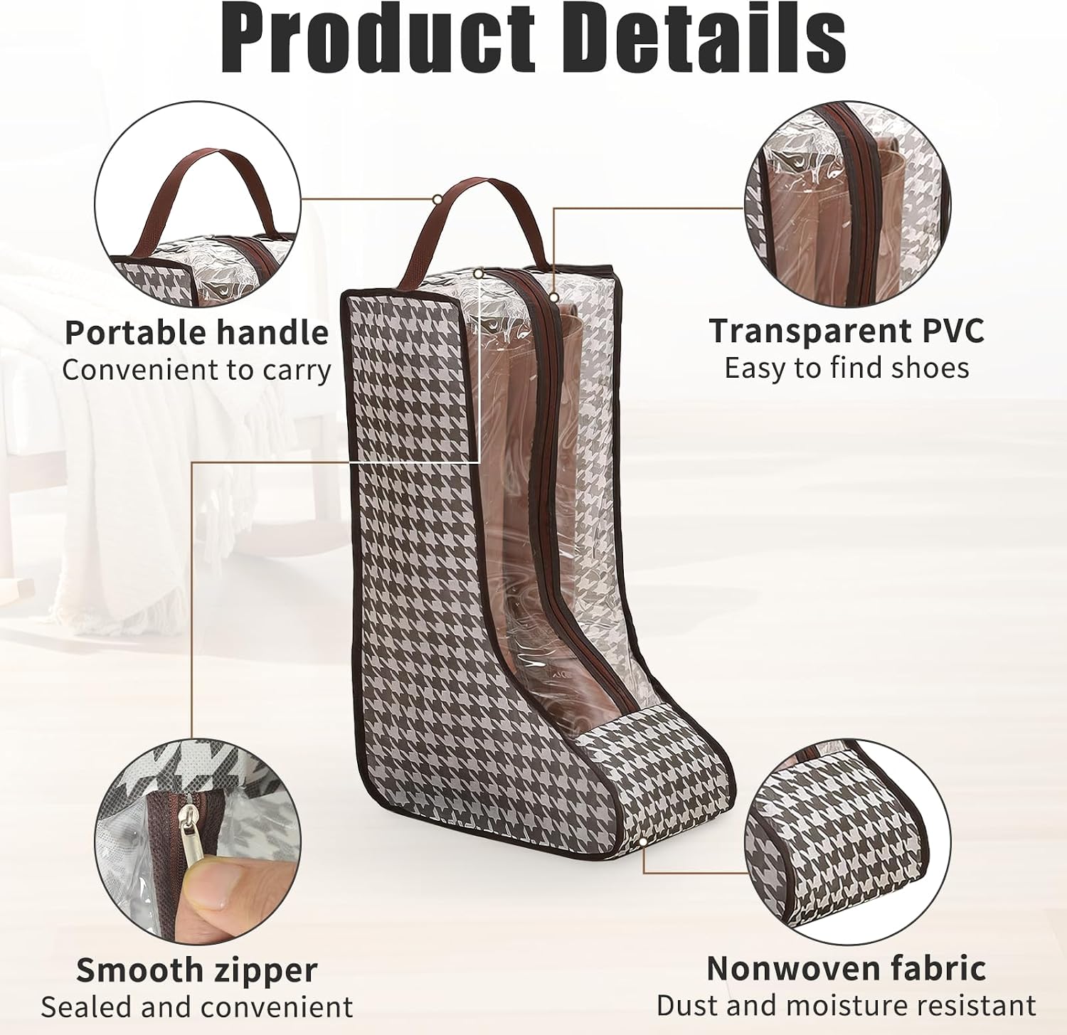 2 Pack Boot Storage Bag, Portable Dust Proof Boot Bags for Cowboy Boots - Image 7